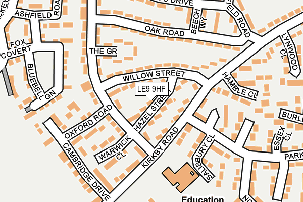 LE9 9HF map - OS OpenMap – Local (Ordnance Survey)