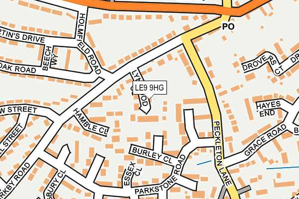 LE9 9HG map - OS OpenMap – Local (Ordnance Survey)