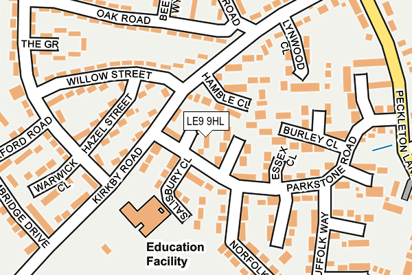 LE9 9HL map - OS OpenMap – Local (Ordnance Survey)