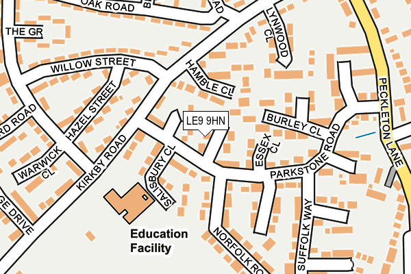 LE9 9HN map - OS OpenMap – Local (Ordnance Survey)