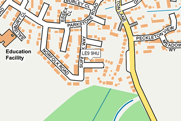 LE9 9HU map - OS OpenMap – Local (Ordnance Survey)