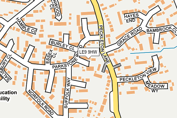 LE9 9HW map - OS OpenMap – Local (Ordnance Survey)