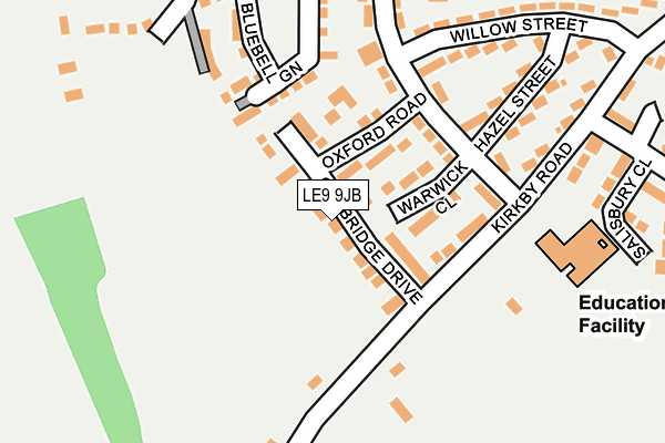 LE9 9JB map - OS OpenMap – Local (Ordnance Survey)