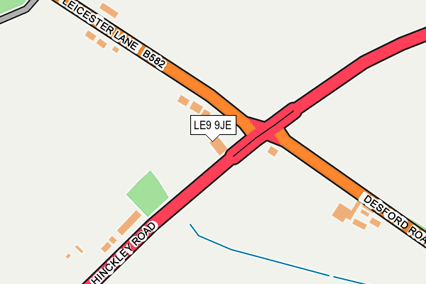 LE9 9JE map - OS OpenMap – Local (Ordnance Survey)