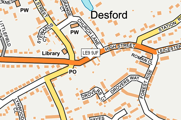 LE9 9JF map - OS OpenMap – Local (Ordnance Survey)