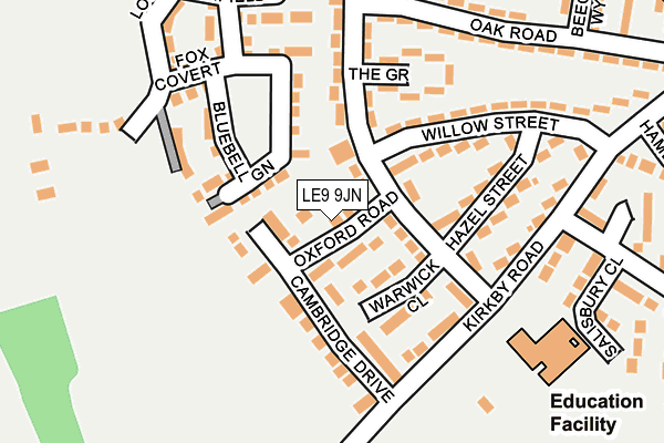 LE9 9JN map - OS OpenMap – Local (Ordnance Survey)