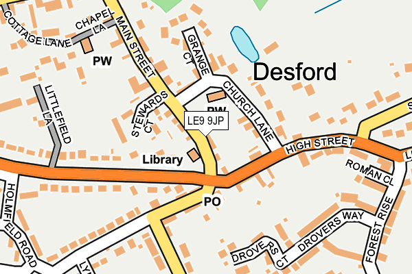 LE9 9JP map - OS OpenMap – Local (Ordnance Survey)