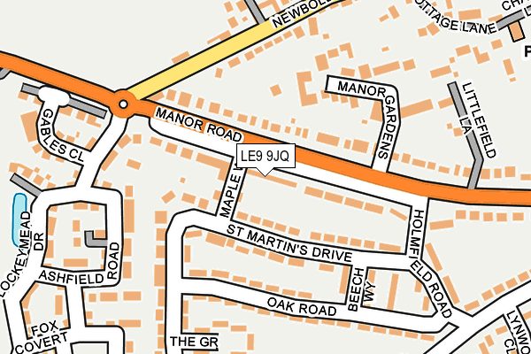 LE9 9JQ map - OS OpenMap – Local (Ordnance Survey)