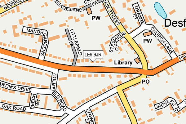 LE9 9JR map - OS OpenMap – Local (Ordnance Survey)