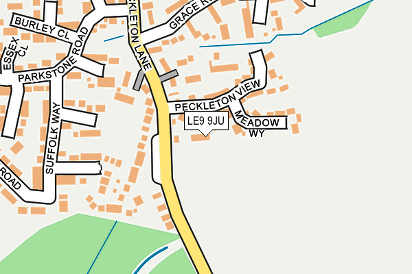 LE9 9JU map - OS OpenMap – Local (Ordnance Survey)