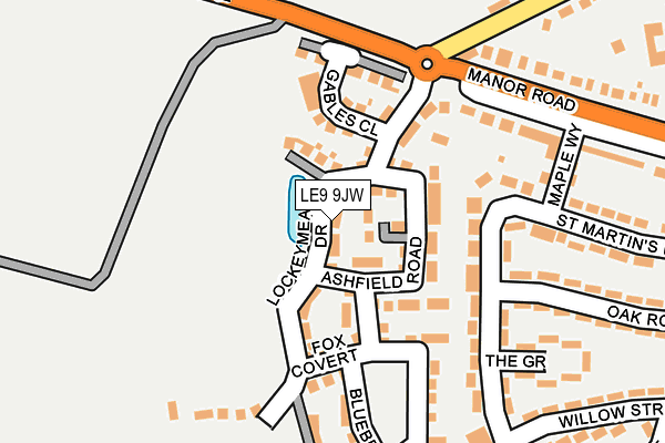 LE9 9JW map - OS OpenMap – Local (Ordnance Survey)