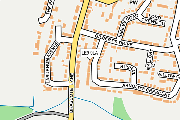 LE9 9LA map - OS OpenMap – Local (Ordnance Survey)