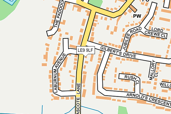 LE9 9LF map - OS OpenMap – Local (Ordnance Survey)