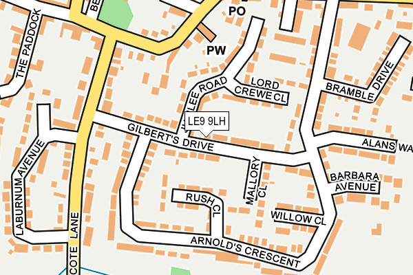 LE9 9LH map - OS OpenMap – Local (Ordnance Survey)