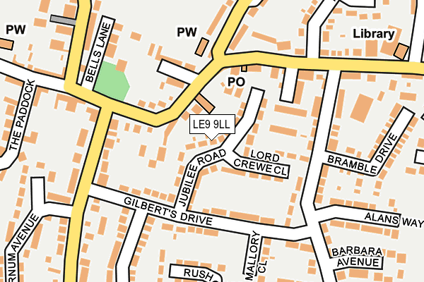 LE9 9LL map - OS OpenMap – Local (Ordnance Survey)