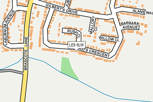 LE9 9LW map - OS OpenMap – Local (Ordnance Survey)