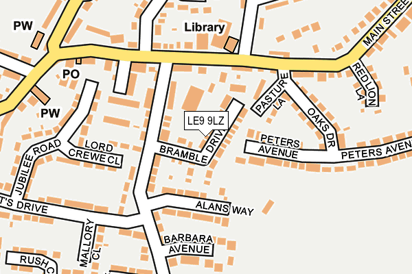 LE9 9LZ map - OS OpenMap – Local (Ordnance Survey)