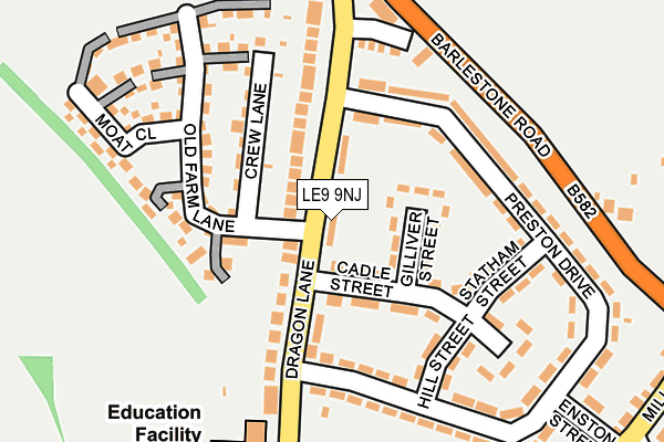 LE9 9NJ map - OS OpenMap – Local (Ordnance Survey)