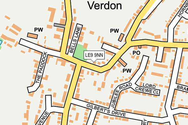 LE9 9NN map - OS OpenMap – Local (Ordnance Survey)