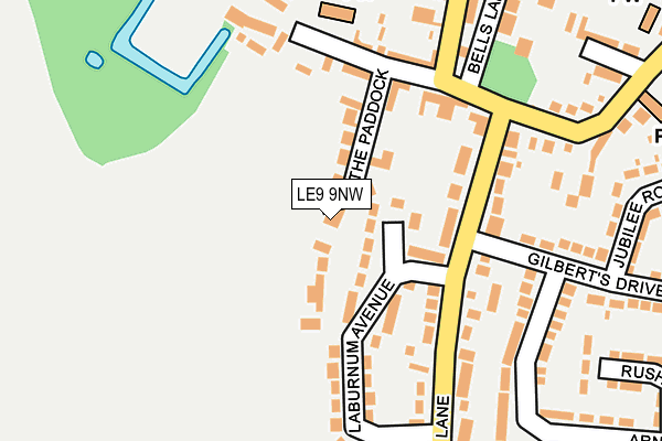 LE9 9NW map - OS OpenMap – Local (Ordnance Survey)