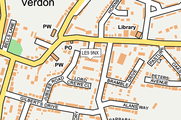 LE9 9NX map - OS OpenMap – Local (Ordnance Survey)