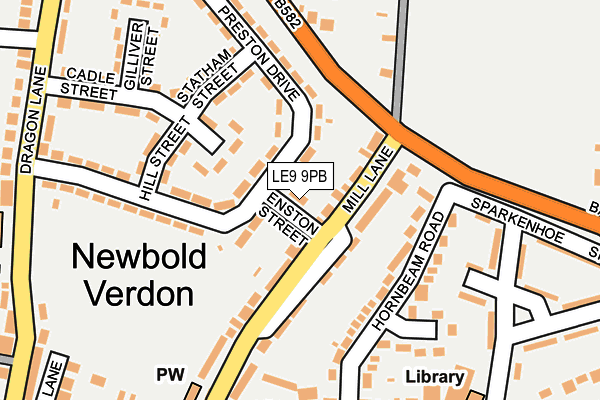 LE9 9PB map - OS OpenMap – Local (Ordnance Survey)