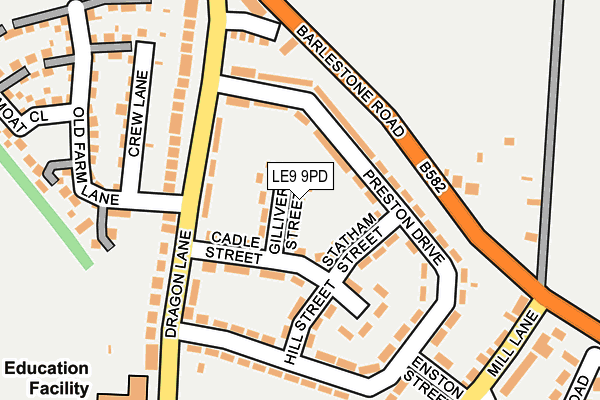 LE9 9PD map - OS OpenMap – Local (Ordnance Survey)