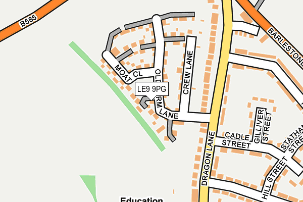 LE9 9PG map - OS OpenMap – Local (Ordnance Survey)