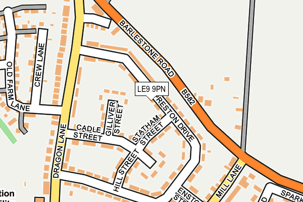 LE9 9PN map - OS OpenMap – Local (Ordnance Survey)