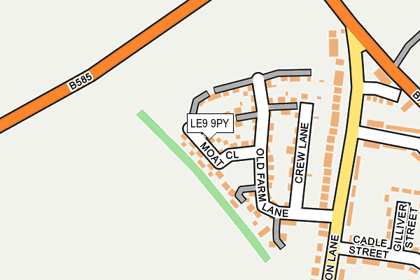 LE9 9PY map - OS OpenMap – Local (Ordnance Survey)