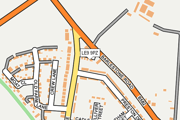 LE9 9PZ map - OS OpenMap – Local (Ordnance Survey)