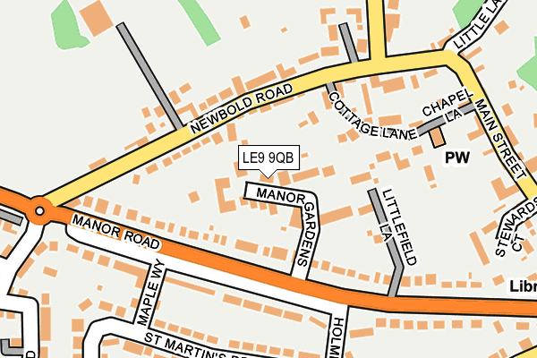 LE9 9QB map - OS OpenMap – Local (Ordnance Survey)