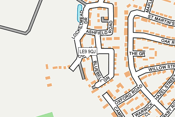 LE9 9QJ map - OS OpenMap – Local (Ordnance Survey)