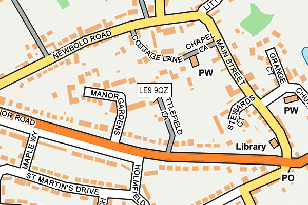 LE9 9QZ map - OS OpenMap – Local (Ordnance Survey)