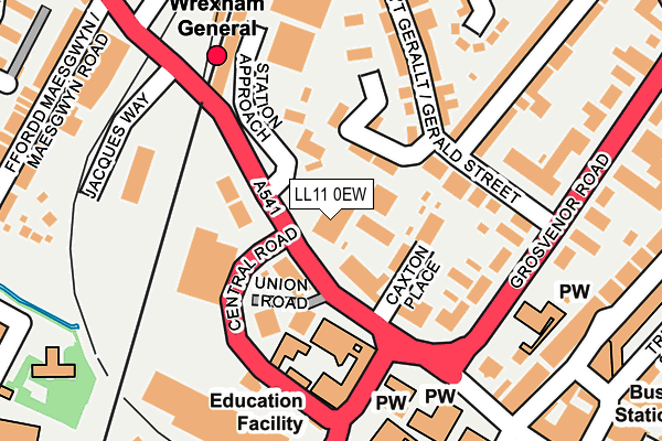 LL11 0EW map - OS OpenMap – Local (Ordnance Survey)