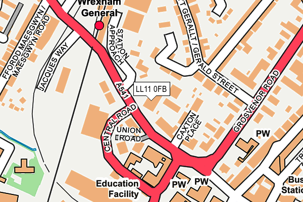 LL11 0FB map - OS OpenMap – Local (Ordnance Survey)