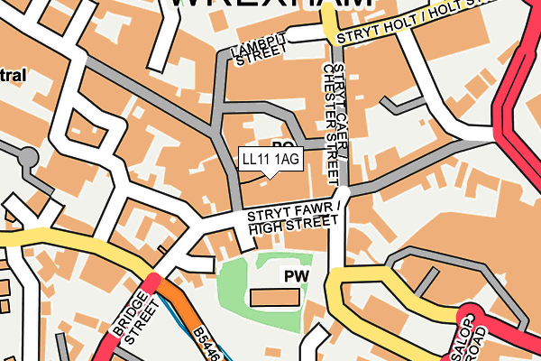 LL11 1AG map - OS OpenMap – Local (Ordnance Survey)