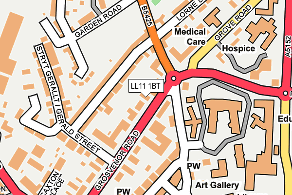 LL11 1BT map - OS OpenMap – Local (Ordnance Survey)
