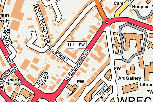 LL11 1BW map - OS OpenMap – Local (Ordnance Survey)
