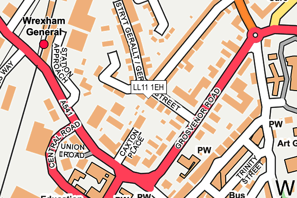 LL11 1EH map - OS OpenMap – Local (Ordnance Survey)