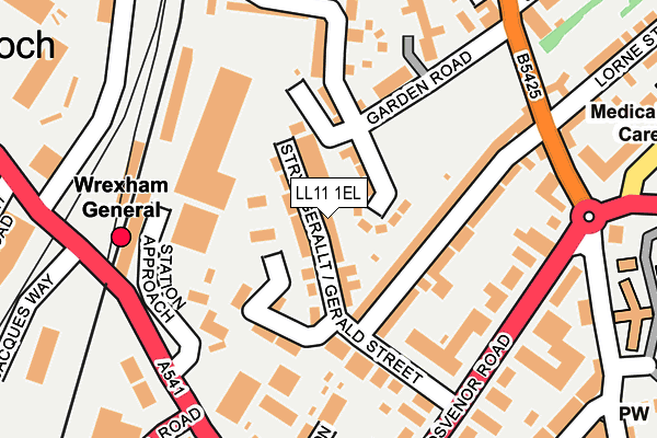 LL11 1EL map - OS OpenMap – Local (Ordnance Survey)