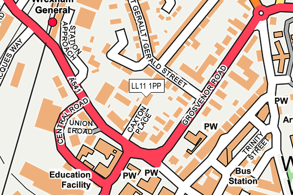 LL11 1PP map - OS OpenMap – Local (Ordnance Survey)