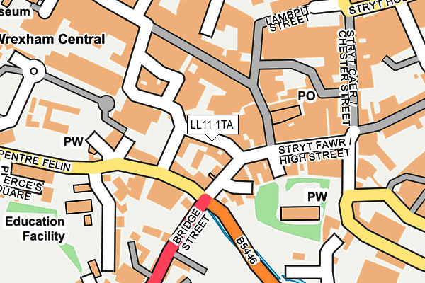 LL11 1TA map - OS OpenMap – Local (Ordnance Survey)