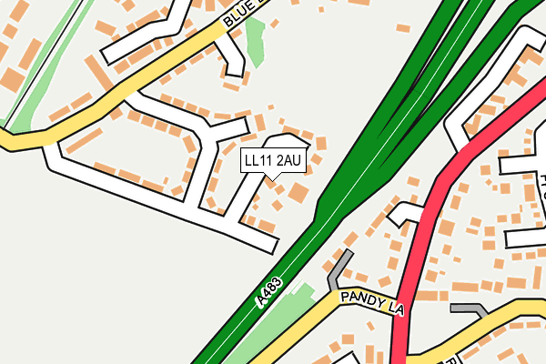 LL11 2AU map - OS OpenMap – Local (Ordnance Survey)