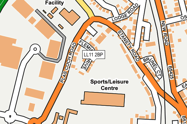 LL11 2BP map - OS OpenMap – Local (Ordnance Survey)