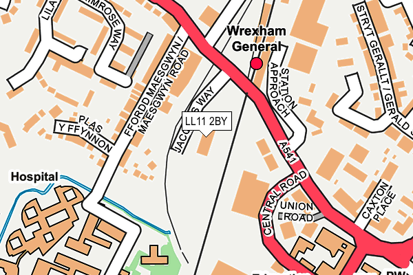 LL11 2BY map - OS OpenMap – Local (Ordnance Survey)