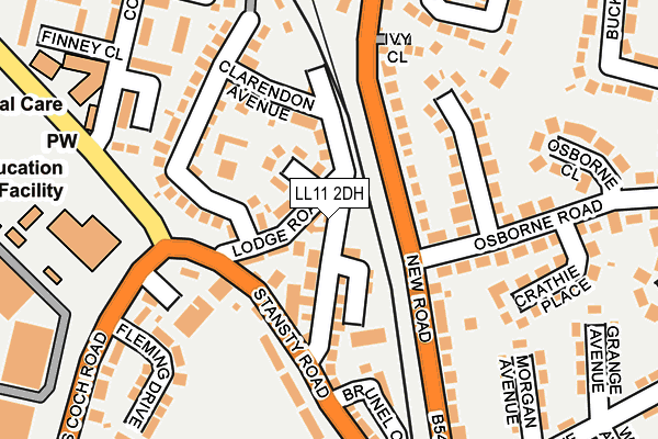 LL11 2DH map - OS OpenMap – Local (Ordnance Survey)