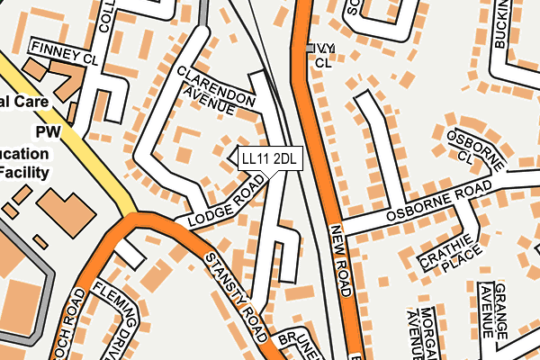 LL11 2DL map - OS OpenMap – Local (Ordnance Survey)