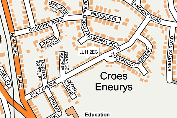 LL11 2EG map - OS OpenMap – Local (Ordnance Survey)