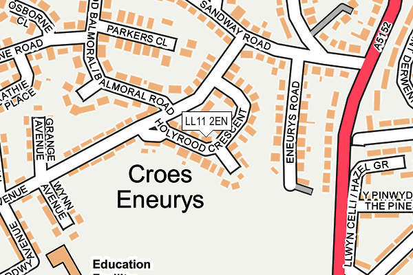 LL11 2EN map - OS OpenMap – Local (Ordnance Survey)